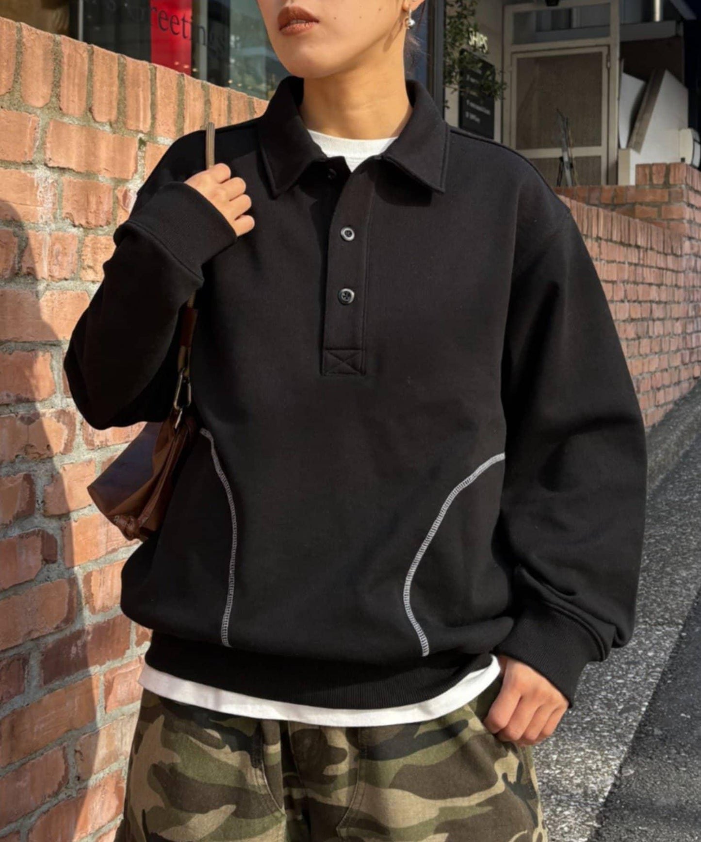 26SS展會款 UNISEX 毛圈Polo領 衛衣