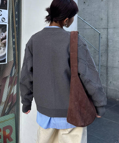 UNISEX 菱形網眼 圓領 針織開衫 26SS展示會款