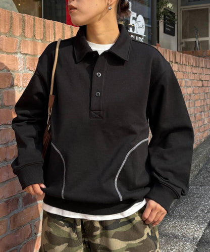 26SS展會款 UNISEX 毛圈Polo領 衛衣