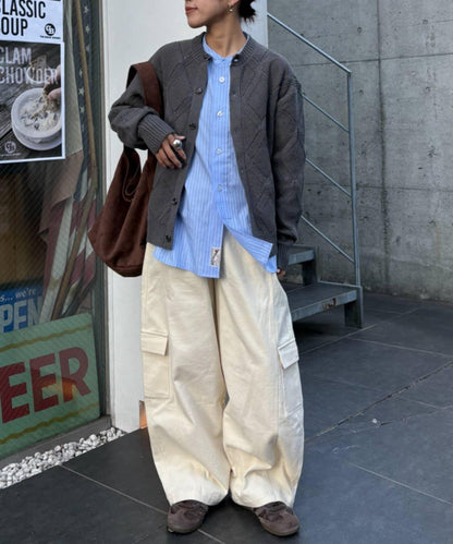 UNISEX 菱形網眼 圓領 針織開衫 26SS展示會款