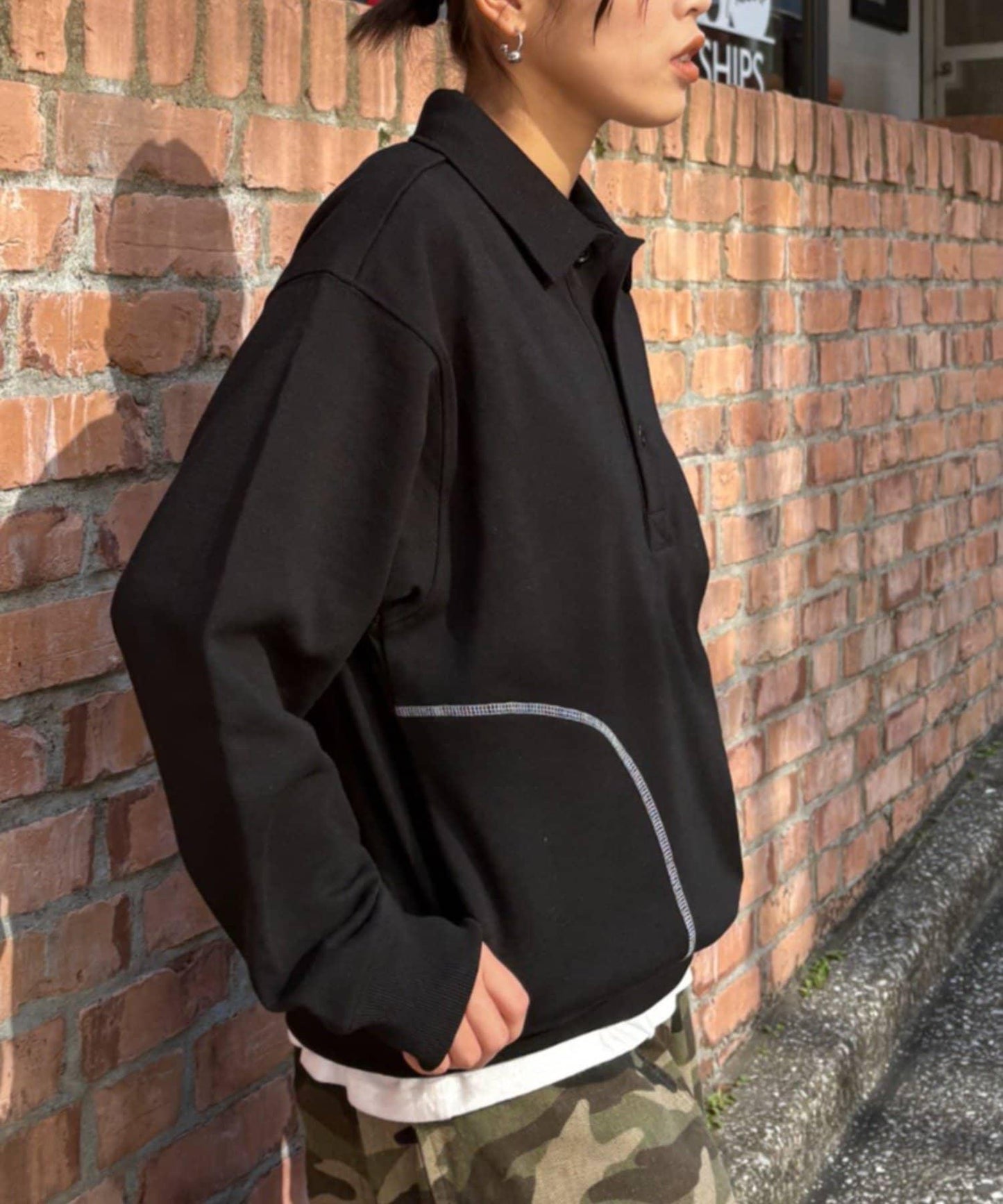 26SS展會款 UNISEX 毛圈Polo領 衛衣