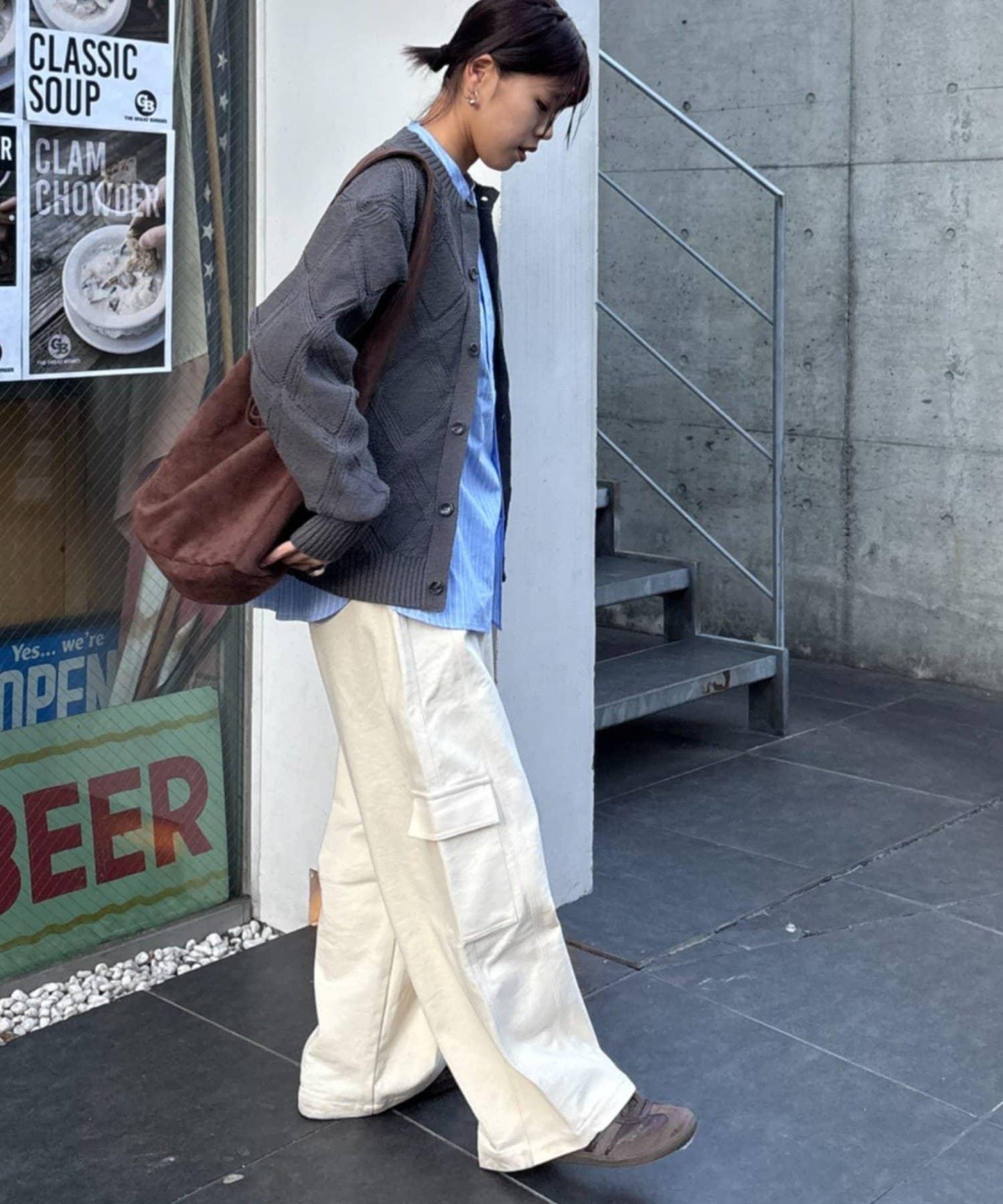UNISEX 菱形網眼 圓領 針織開衫 26SS展示會款