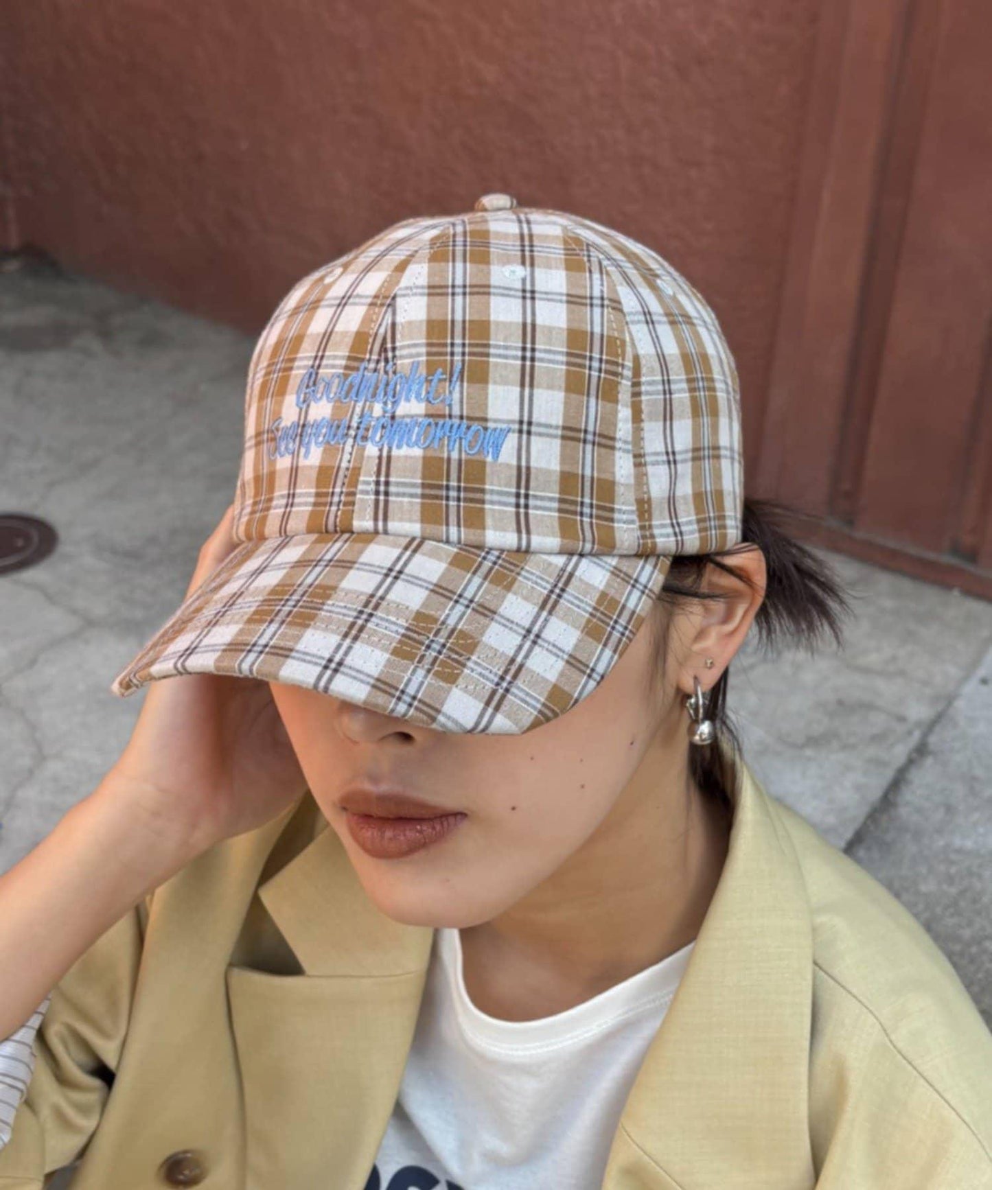 UNISEX 格紋Logo棒球帽