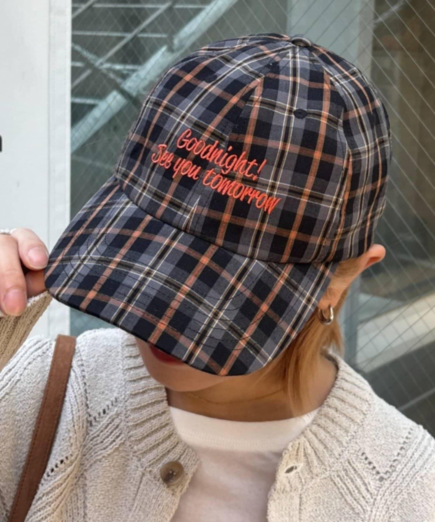 UNISEX 格紋Logo棒球帽