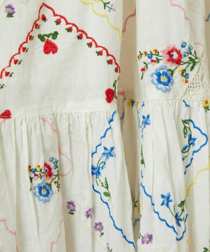 花朵手帕刺繡 吊帶 連衣裙