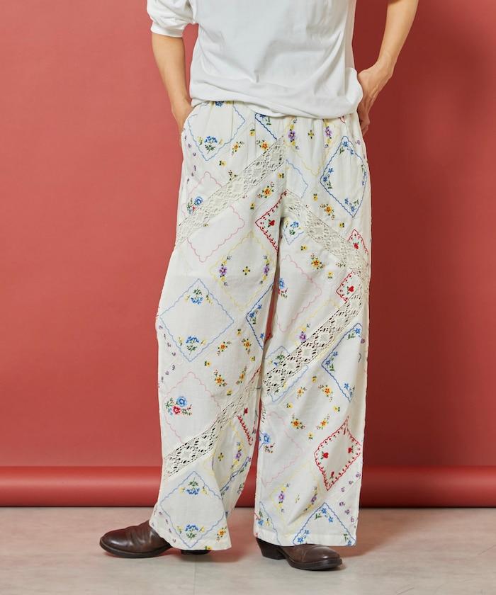 花卉手帕刺繡 褲子