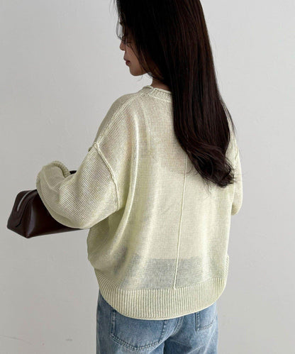 LINEN100 亞麻針織套頭衫