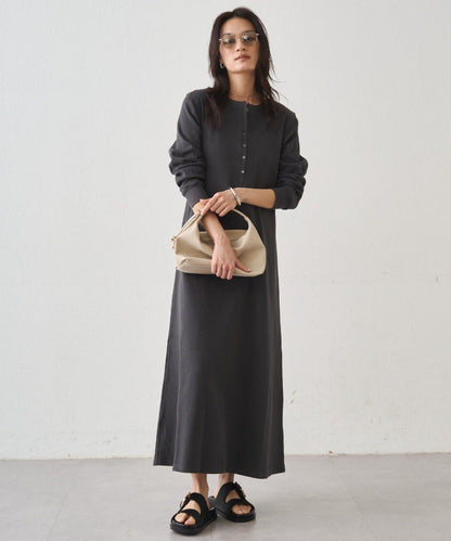 Loungedress 針織亨利領連衣裙
