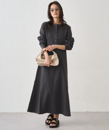 Loungedress 針織亨利領連衣裙
