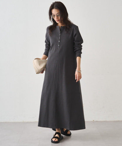 Loungedress 針織亨利領連衣裙