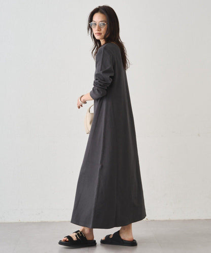Loungedress 針織亨利領連衣裙