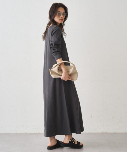 Loungedress 針織亨利領連衣裙