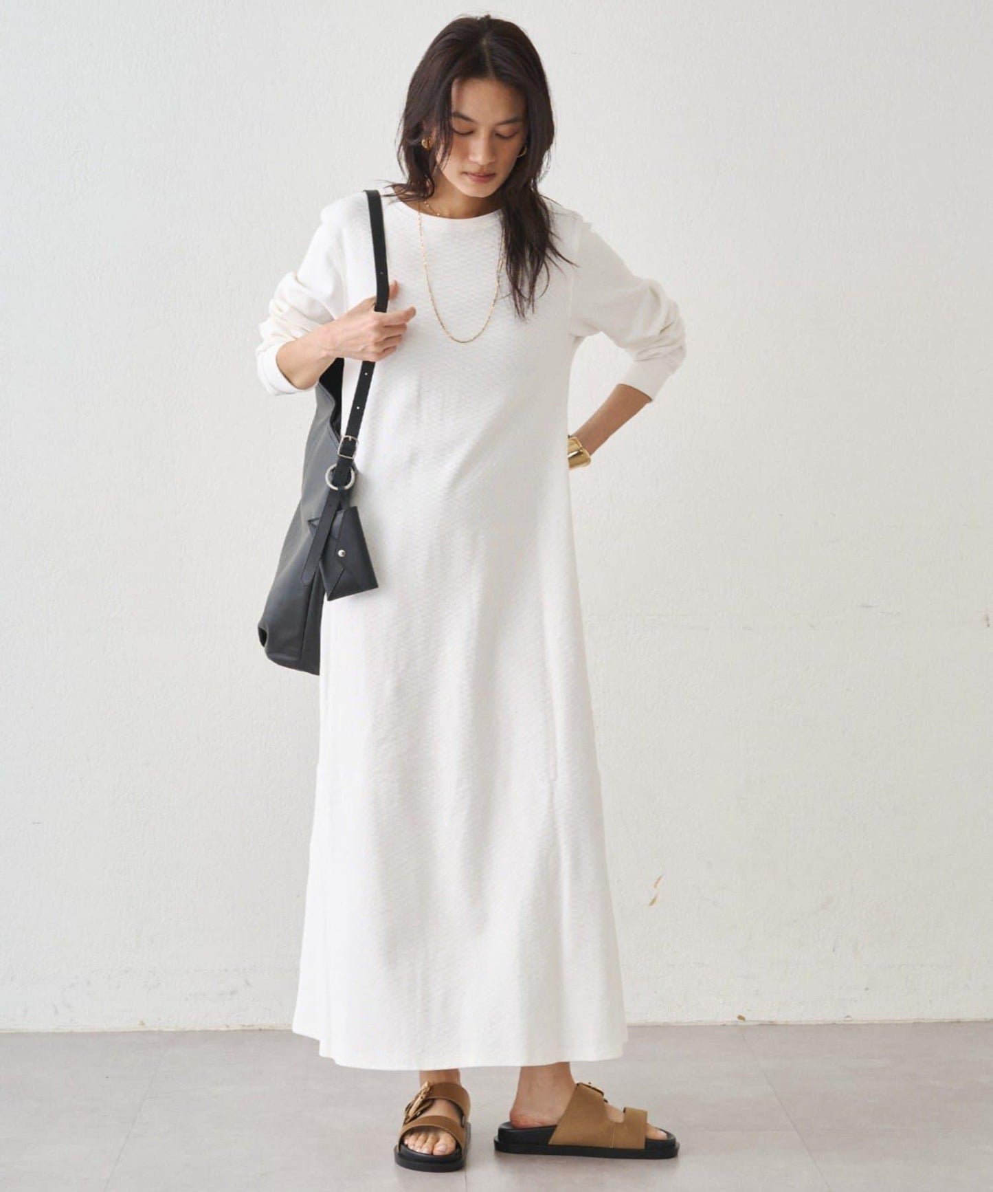 Loungedress 針織亨利領連衣裙