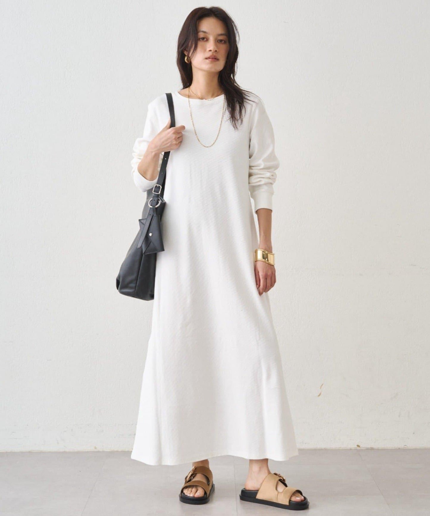 Loungedress 針織亨利領連衣裙