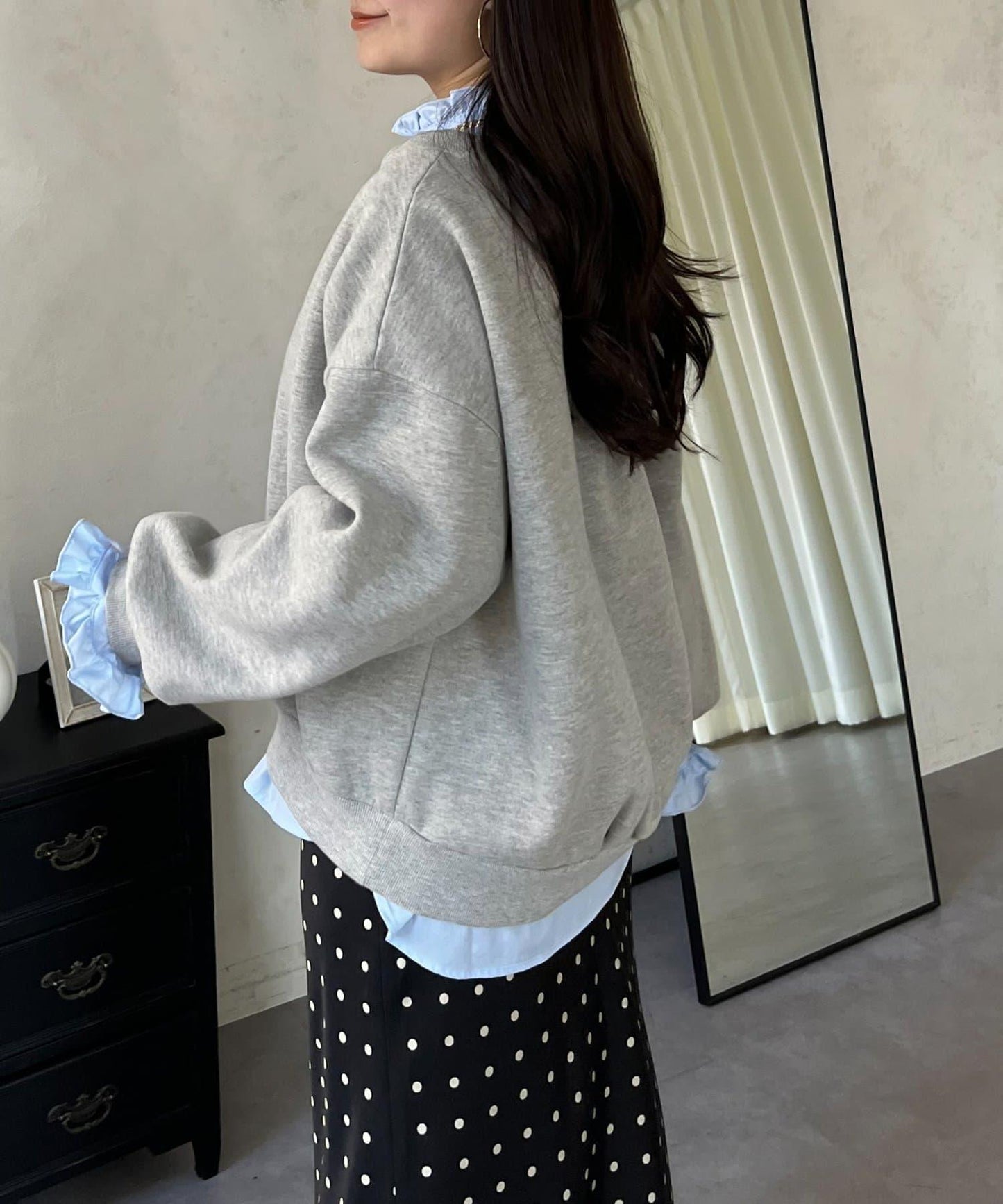 荷葉邊糖果袖 前系蝴蝶結 設計感 女式襯衫