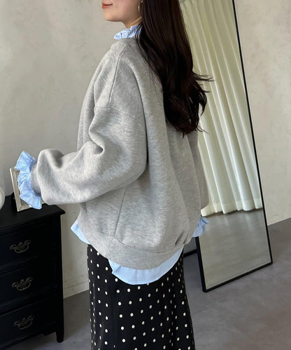 荷葉邊糖果袖 前系蝴蝶結 設計感 女式襯衫