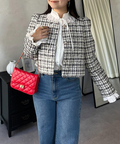 荷葉邊糖果袖 前系蝴蝶結 設計感 女式襯衫