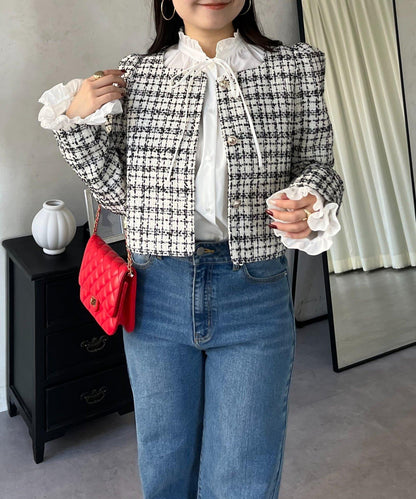 荷葉邊糖果袖 前系蝴蝶結 設計感 女式襯衫