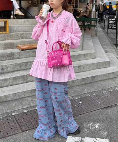 HELLO.SANFRANCISCO 心形印花漆皮迷你波士頓包