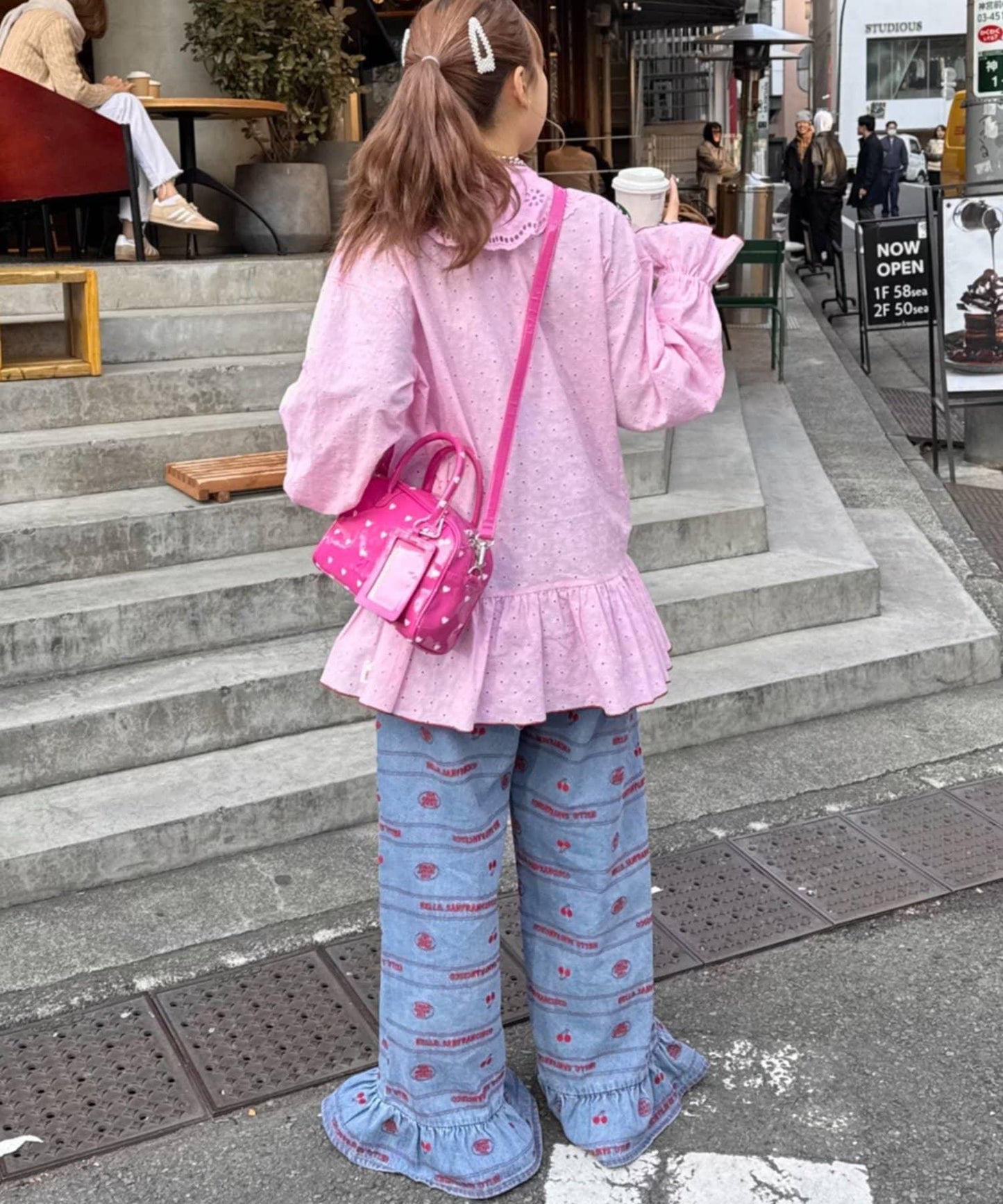 HELLO.SANFRANCISCO 心形印花漆皮迷你波士頓包