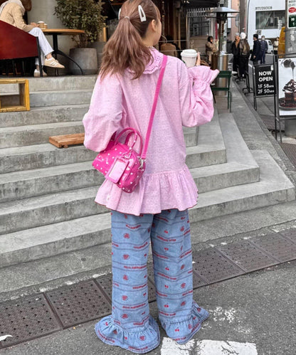 HELLO.SANFRANCISCO 心形印花漆皮迷你波士頓包