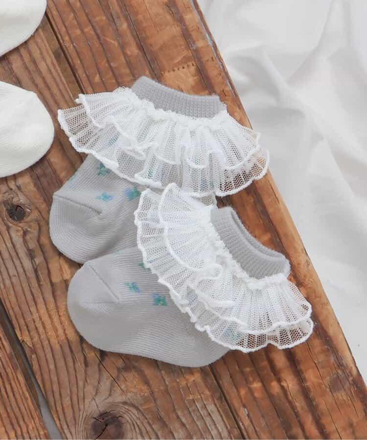 荷葉邊滿印圖案 嬰兒襪