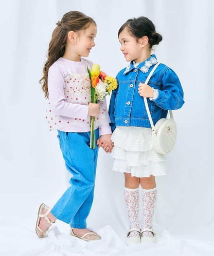 蝴蝶結寶石裝飾絎縫單肩小包