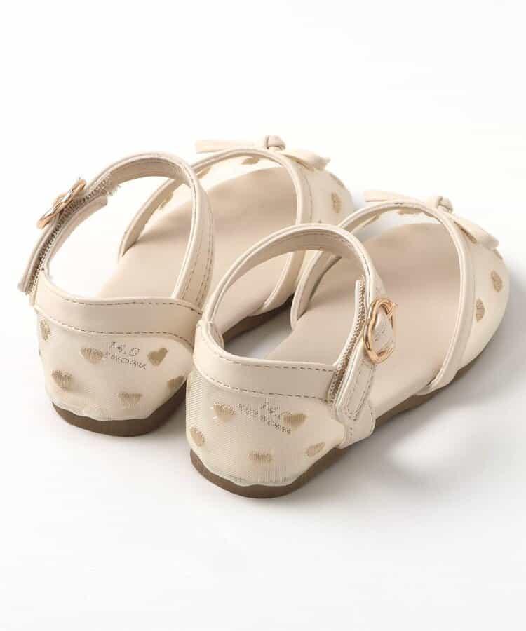 愛心刺繡網眼涼鞋