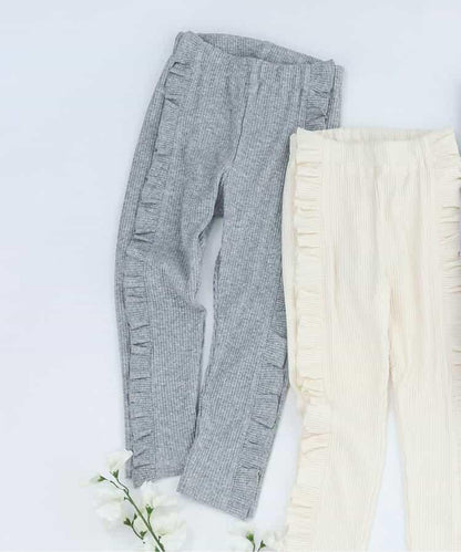 側邊荷葉邊 7days Style pants 全長打底褲