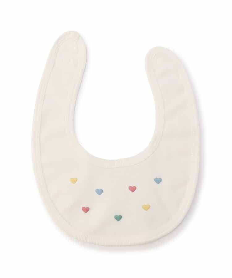 心形雛菊刺繡嬰兒圍兜