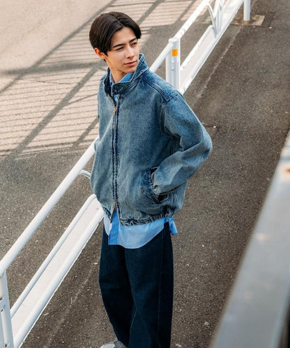 寬鬆版型 Harrington 牛仔夾克