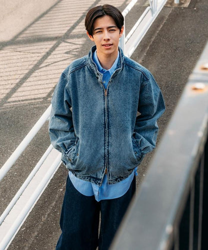 寬鬆版型 Harrington 牛仔夾克