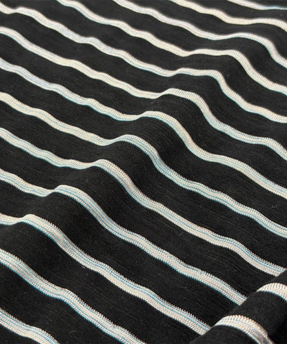 條紋心形刺繡寬鬆長袖T恤（新款）