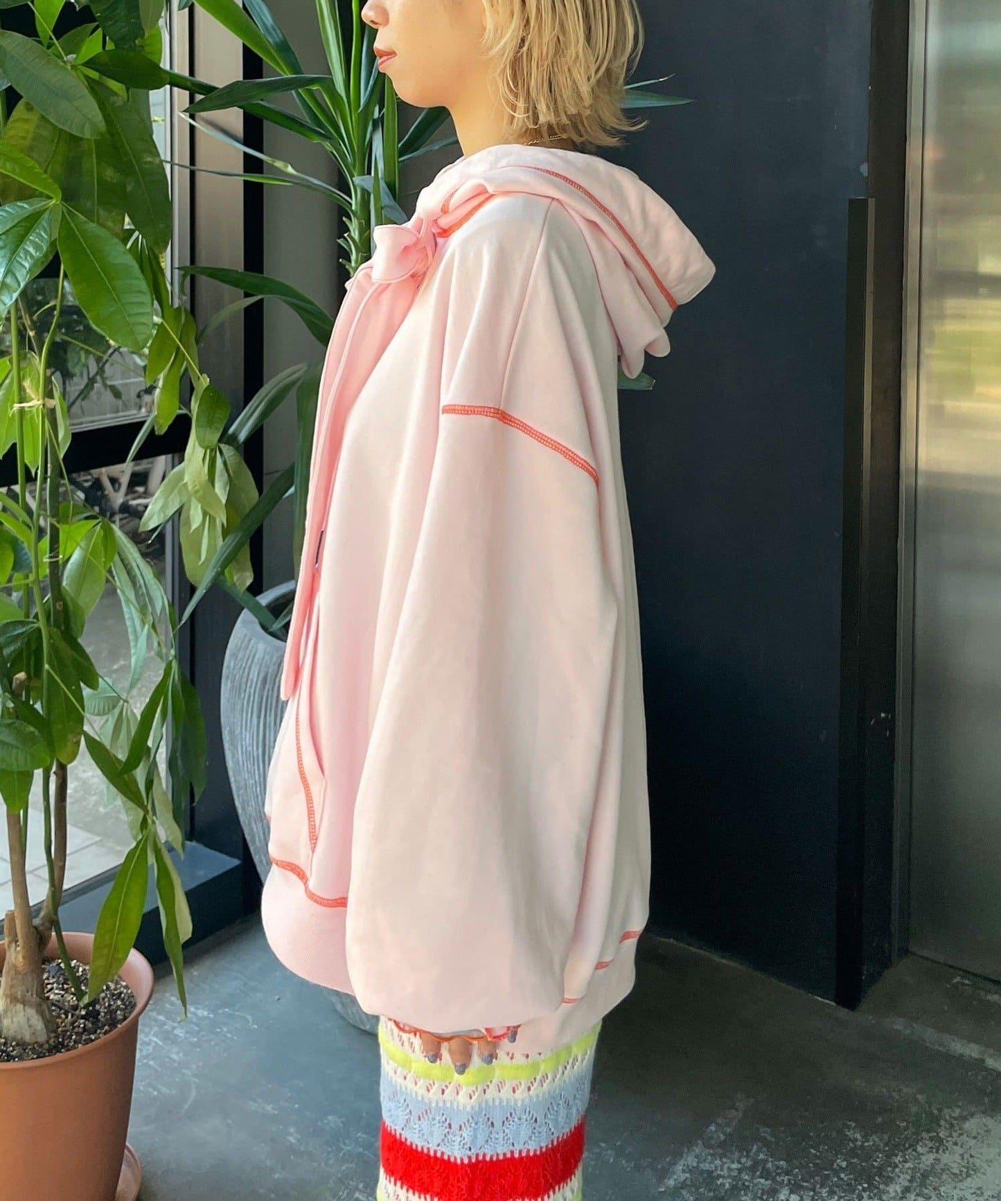 HELLO.SANFRANCISCO ハローサンフランシスコ 大蝴蝶結毛圈連帽衛衣