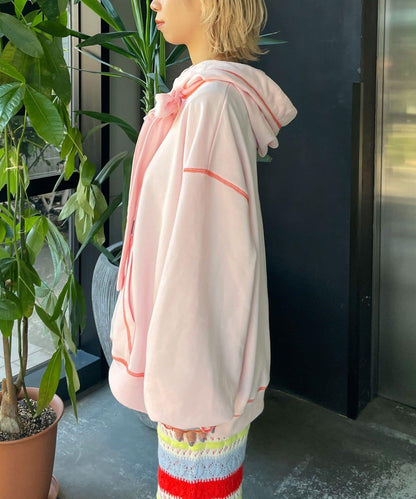 HELLO.SANFRANCISCO ハローサンフランシスコ 大蝴蝶結毛圈連帽衛衣