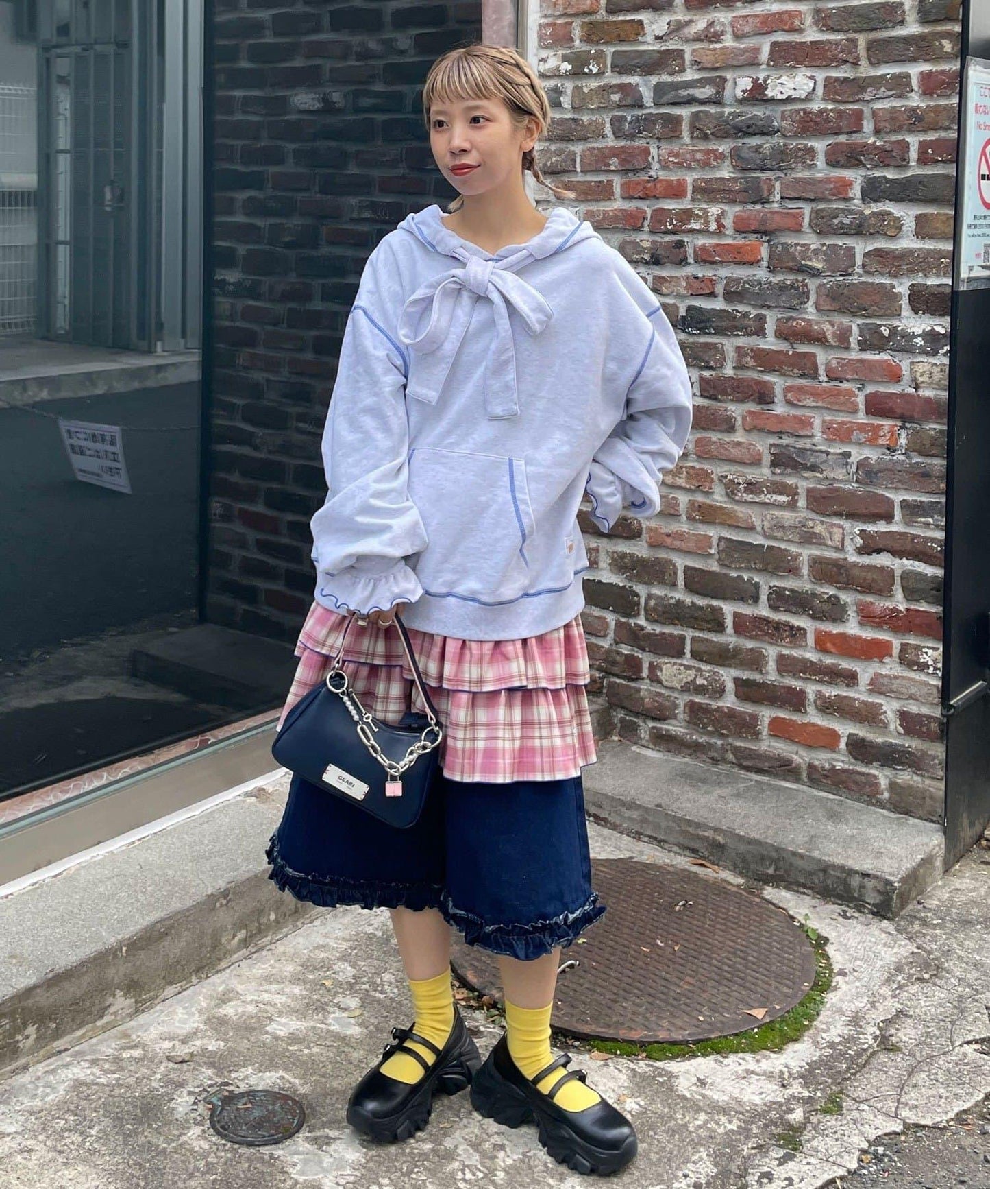 HELLO.SANFRANCISCO ハローサンフランシスコ 大蝴蝶結毛圈連帽衛衣
