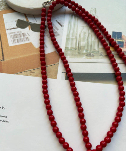 彩色珠球鏈條項鍊