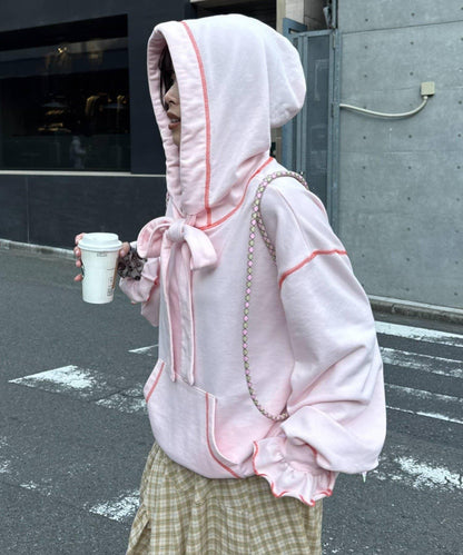 HELLO.SANFRANCISCO ハローサンフランシスコ 大蝴蝶結設計 毛圈面料 連帽衛衣