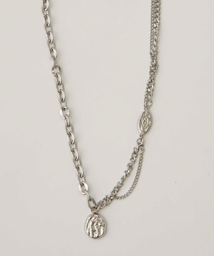 MIXED CHAIN PLATE NECKLACE