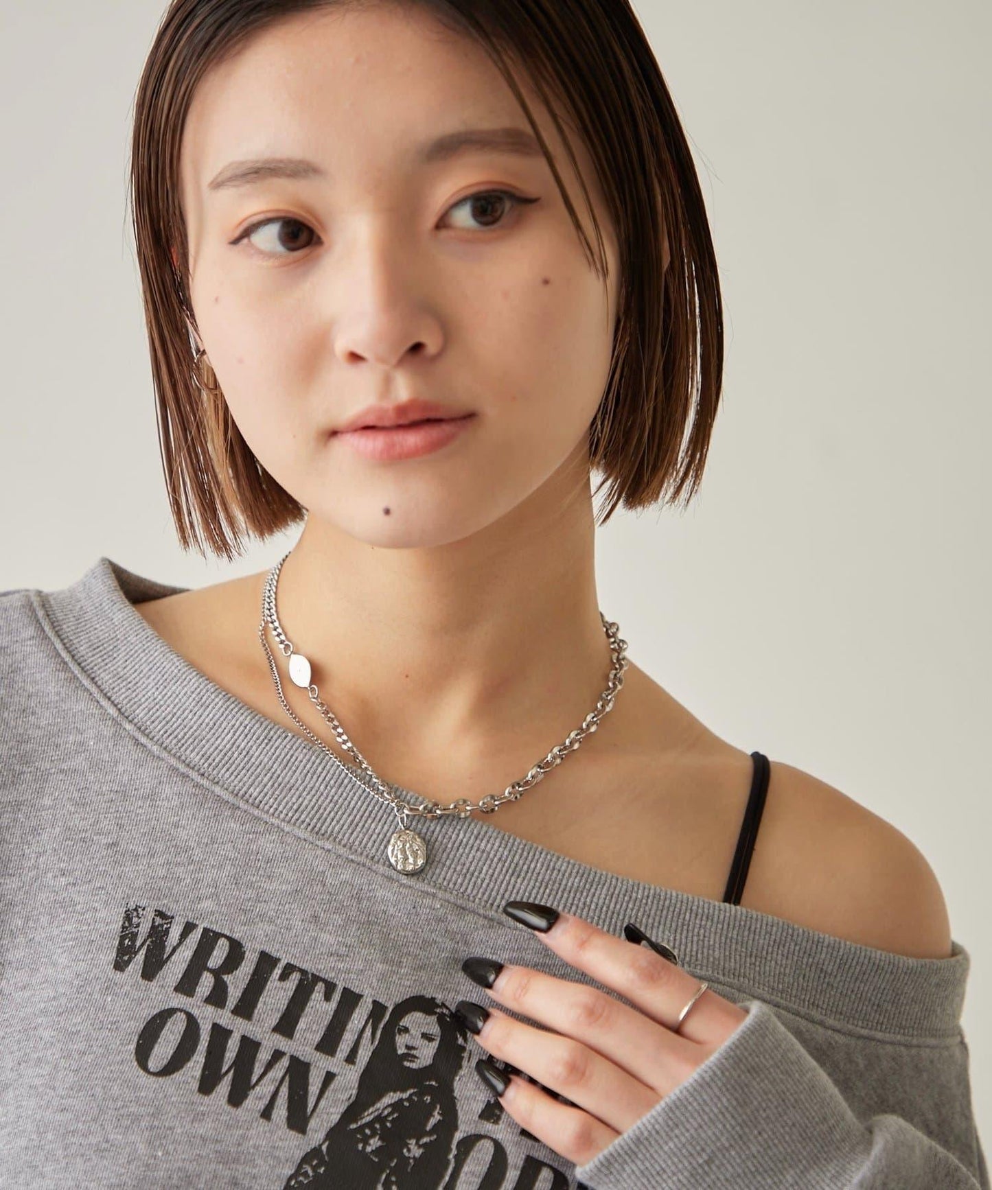 MIXED CHAIN PLATE NECKLACE