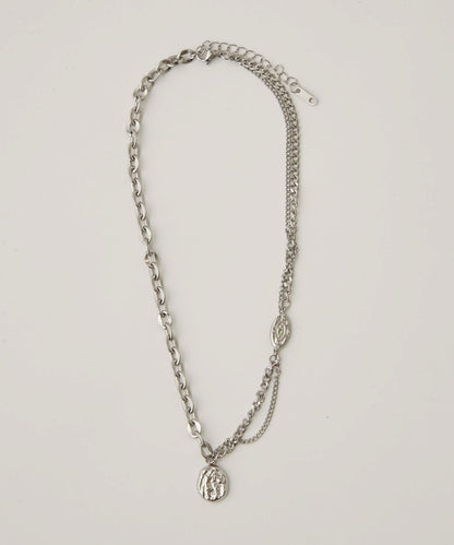MIXED CHAIN PLATE NECKLACE