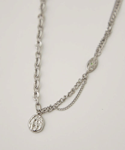 MIXED CHAIN PLATE NECKLACE