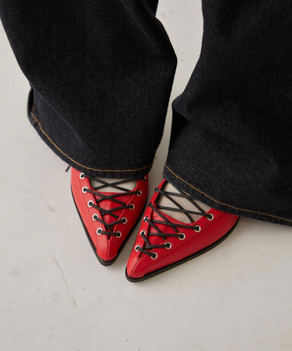 LACE-UP EYELET MULES 穆勒鞋