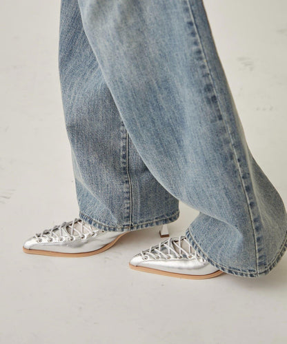 LACE-UP EYELET MULES 穆勒鞋