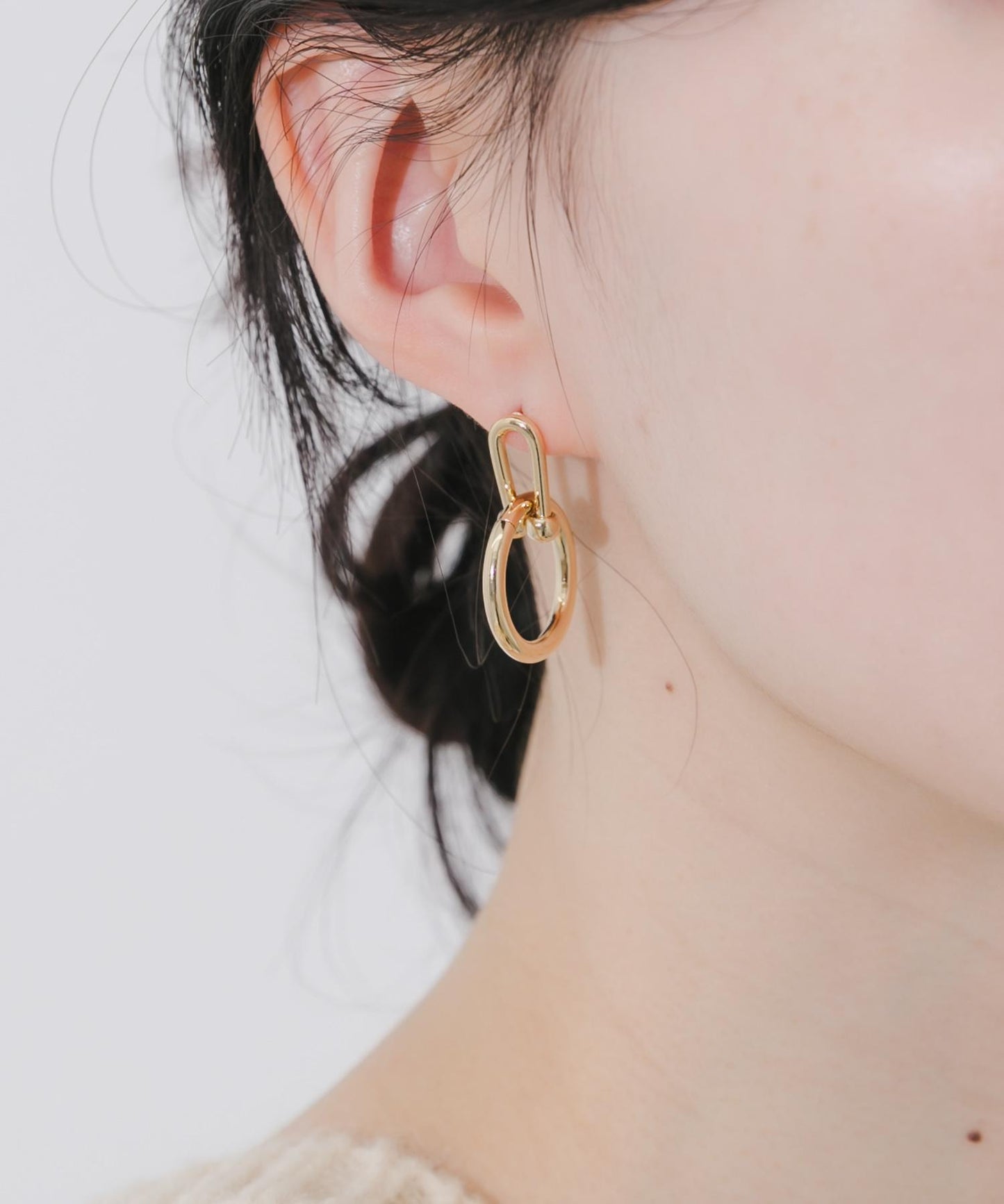 U鏈圓環設計耳環