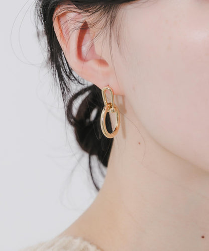 U鏈圓環設計耳環