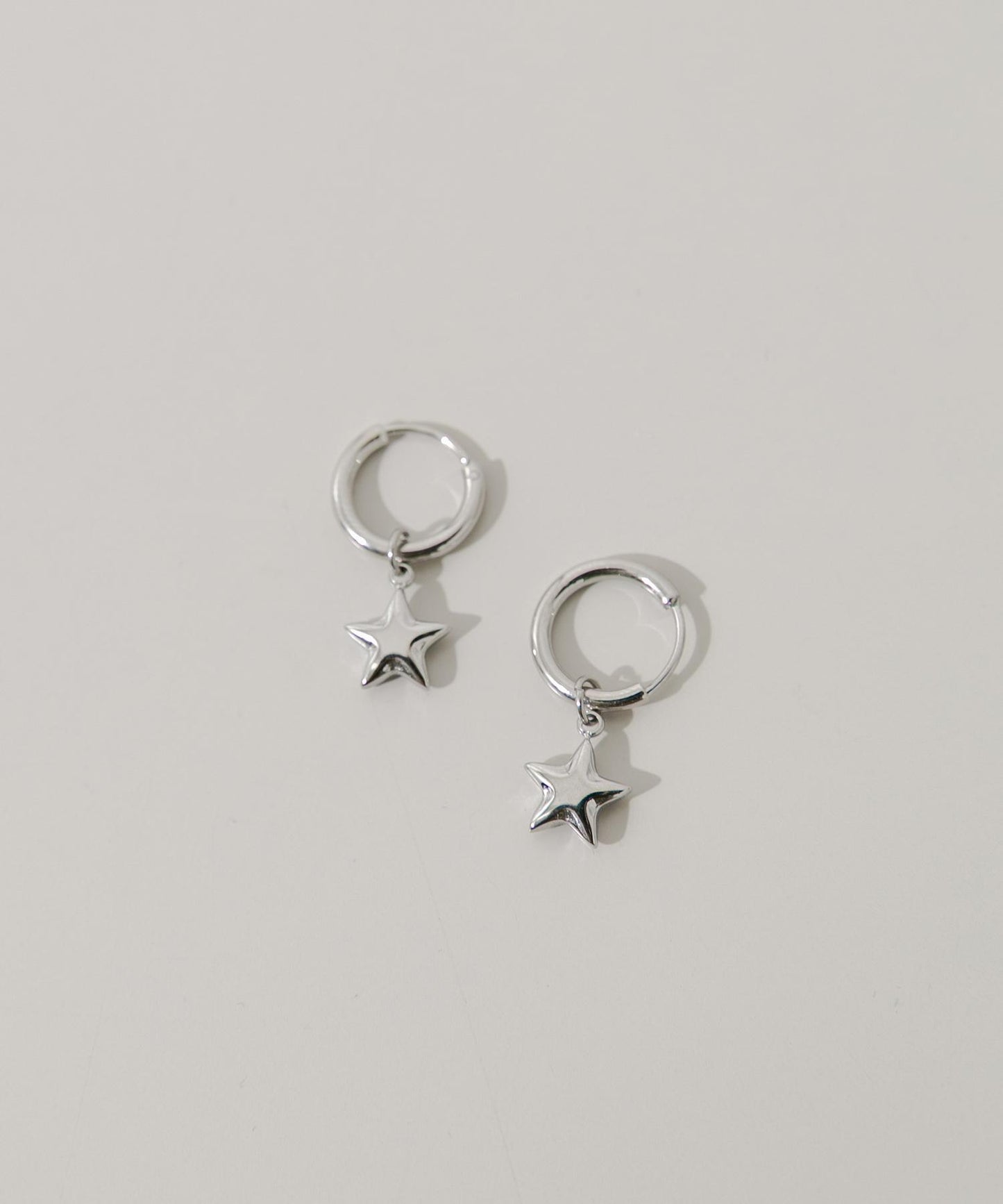 不鏽鋼星形吊墜圈式耳環