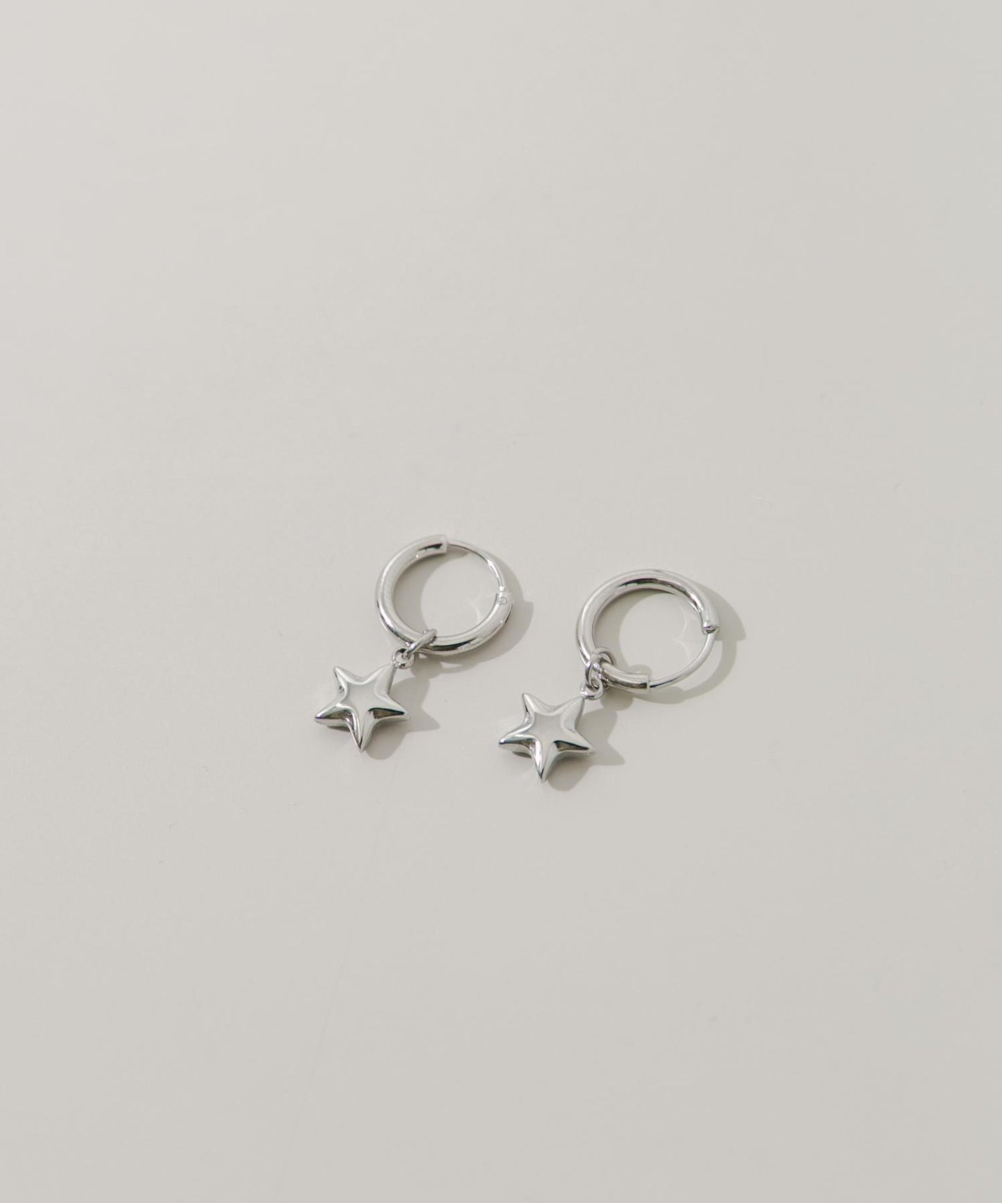 不鏽鋼星形吊墜圈式耳環