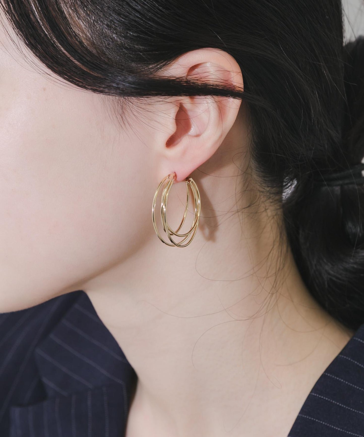 疊層圓環設計耳環