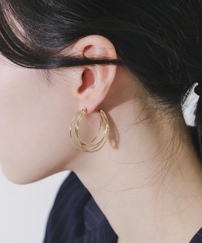 疊層圓環設計耳環